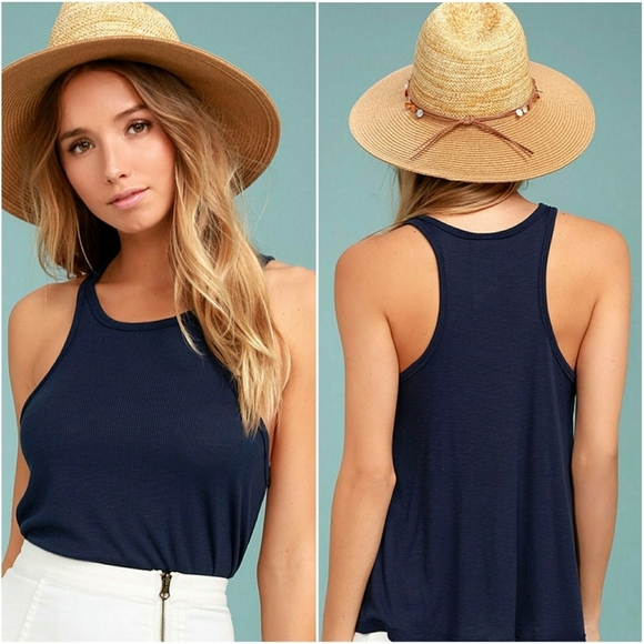 FREE PEOPLE // navy ribbed swing tank top - Picture 5 of 15